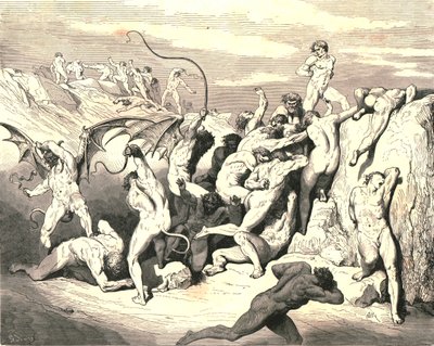 Ah! Como eles os fizeram amarrados na primeira faixa !, c1890. de Gustave Dore