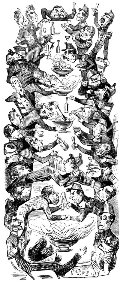An International Punch, desenho para a revista Le Journal pour Rire, 1849. de Gustave Dore