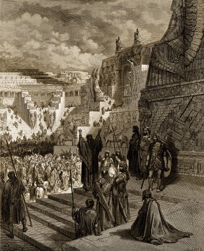 Artaxerxes concedendo liberdade aos judeus. - Bíblia de Gustave Dore