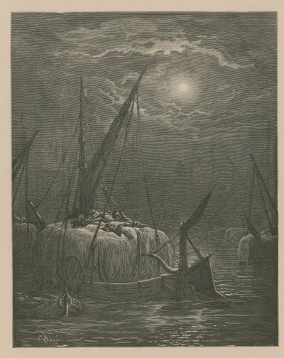 Barcos no Tamisa de Gustave Dore