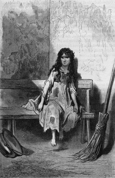 Chiquita, Ilustração de Gustave Dore do livro Capitão Fracasse de TheophileGautier de Gustave Dore