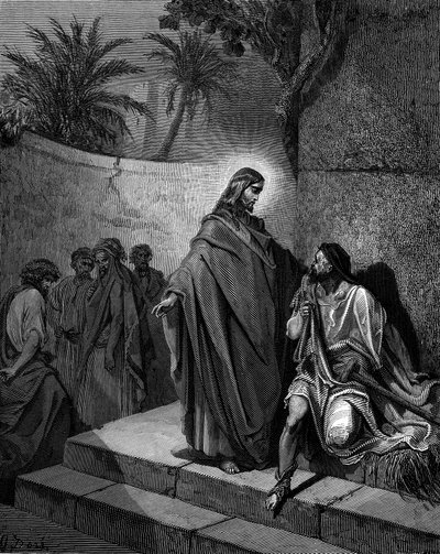 Cristo curando o homem doente da paralisia, 1866 de Gustave Dore