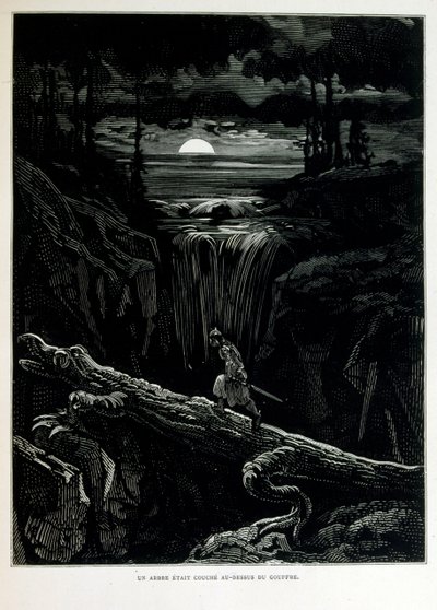 Croque-Mitaine; ilustração 1863, de Gustave Dore (1832 1883); artista francês, gravador, ilustrador. Croque-Mitaine (O papão) um personagem maléfico apresentado às crianças para assustá-las e assim torná-las mais sábias. de Gustave Dore