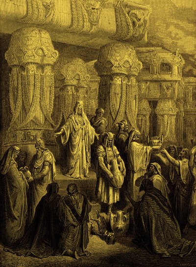 O Cyrus restaura os vasos do templo. - Bíblia de Gustave Dore