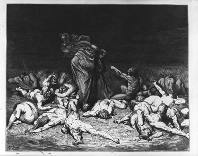 Dante e Virgílio no Inferno, ilustração da "Divina Comédia", 1861 de Gustave Dore