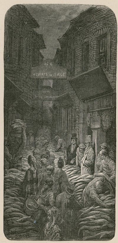 Pista do cavalo escuro, Billingsgate de Gustave Dore
