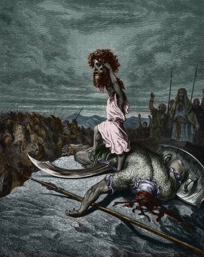 David segurando a cabeça de Golias, de Gustave Dore de Gustave Dore