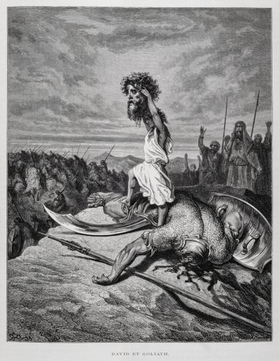 David mata Golias, ilustração da Bíblia de Dore de Gustave Dore