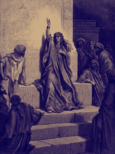 A canção de triunfo de Deborah por Doré. - Bíblia de Gustave Dore