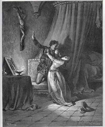Don Fernand declara sua paixão a Dorothee - de “Don Quixote de la Mancha” de Miguel Cervantes de Gustave Dore