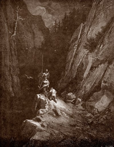 Don Quixote e Sancho Panza no coração da serra morena Gravura de Gustave Dore (1832-1883) para "L