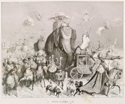 Pele de burro, ilustração para Contos de Fadas Completos de Charles Perrault (1628-1703), de Gustave Dore (1832-1883) de Gustave Dore