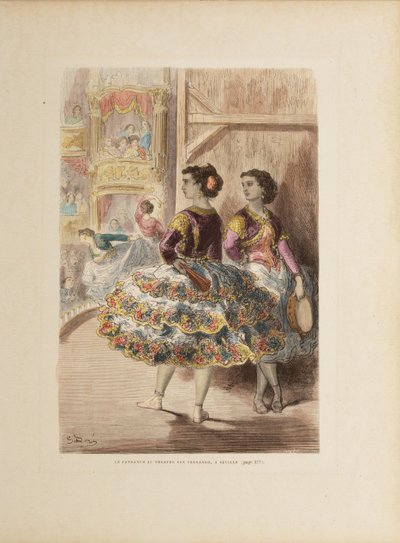 O fandango no Teatro de San Fernando em Sevilha, c. 1874. de Gustave Dore