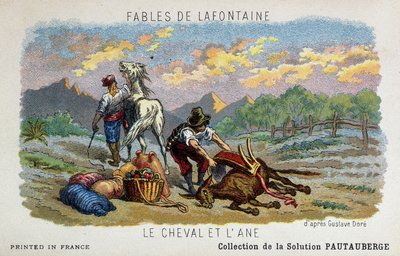 Fábula de Lafontaine: o cavalo e o burro de acordo com Gustave Doré de Gustave Dore