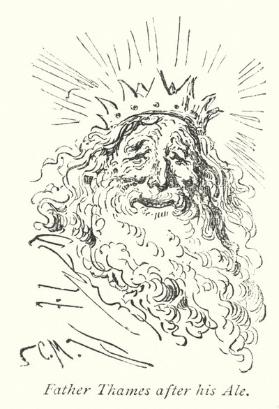 O pai Thames depois da cerveja (gravura) de Gustave Dore