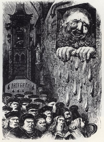 Gargântua de luto pela morte de sua esposa - Gargântua de luto por sua esposa - ilustração de 