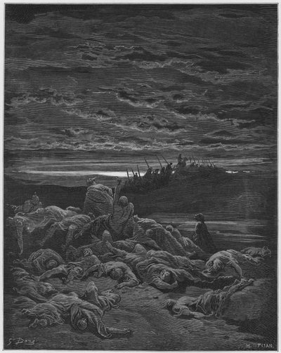 Gustave Dore Bible: Morte dos filhos de Jerubaal de Gustave Dore