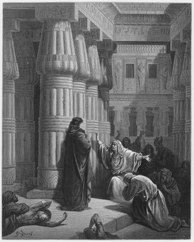 Gustave Dore Bible: Os egípcios pedem a Moisés que parta de Gustave Dore