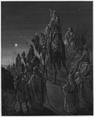 Gustave Dore Bible: Os sábios guiados pela estrela de Gustave Dore