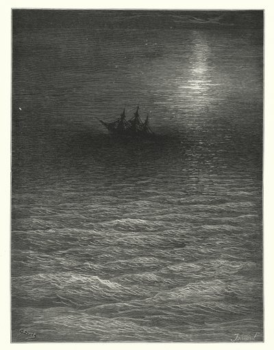 Ilustração de Gustave Dore para a obra de Coleridge Rime of the Ancient Mariner (gravura) de Gustave Dore