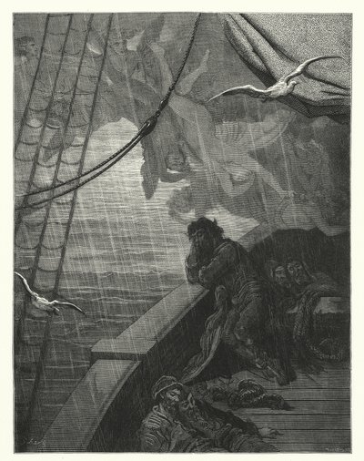Ilustração de Gustave Dore para a obra de Coleridge Rime of the Ancient Mariner (gravura) de Gustave Dore