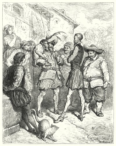 Gustave Dores Dom Quixote: "Com estas palavras Dom Quixote ficou espantado" (gravura) de Gustave Dore