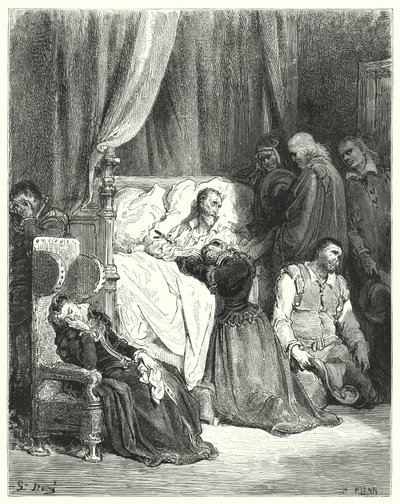 Gustave Dores Don Quixote: Morte de Dom Quixote (gravura) de Gustave Dore
