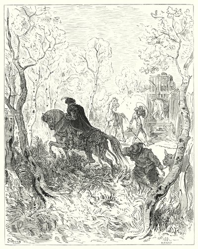 Gustave Dores Dom Quixote: "Afixou-se mesmo à porta da gaiola" (gravação) de Gustave Dore