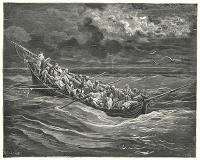 Gustave Dores Dom Quixote: "Zoraida tudo isto enquanto escondeu o rosto, para não ver o seu pai" (gravura) de Gustave Dore