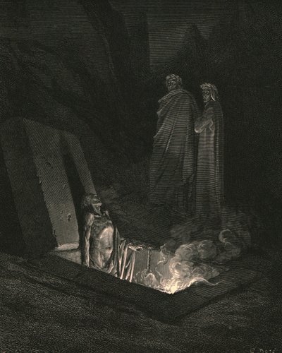 Ele, assim que eu fiquei no pé da tumba, me deu um espaço, c1890. de Gustave Dore