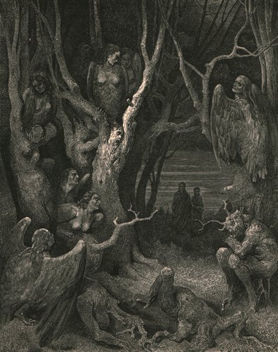 Aqui as Harpias brutas fazem seu ninho, c1890. de Gustave Dore