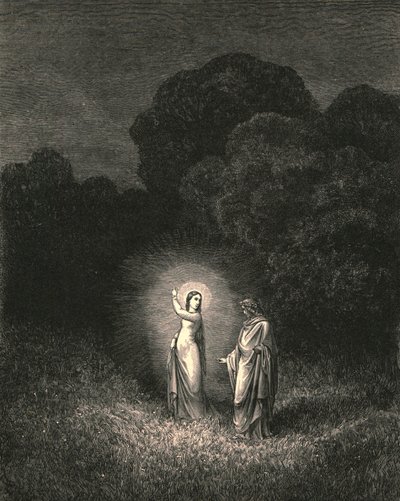 Eu, que agora te ofereço nesta missão, sou Beatrice, c. de Gustave Dore