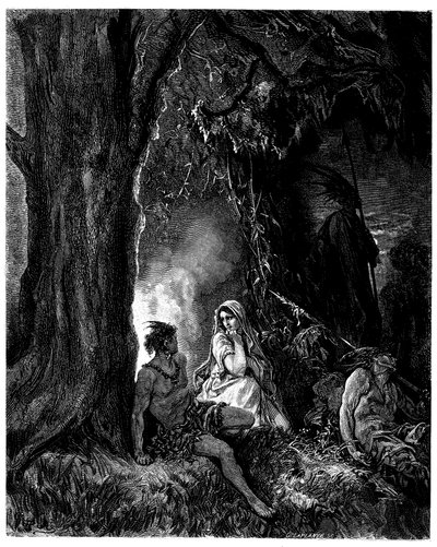 Ilustração de Gustave Dore (1832-1883) para o romance de François Rene de Chateaubriand (1768-1848), Atala, edição Hachette 1863 - de Gustave Dore