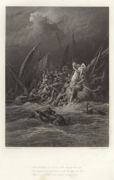 Ilustração para Vivien por Alfred Tennyson de Gustave Dore