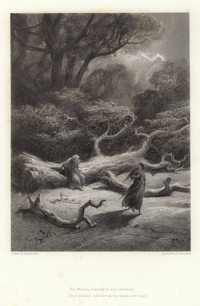 Ilustração para Vivien por Alfred Tennyson de Gustave Dore