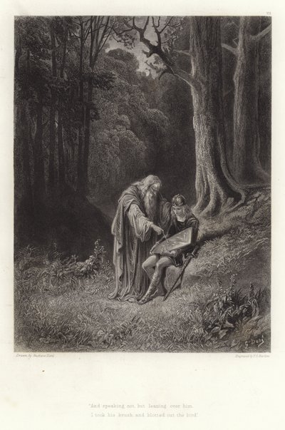Ilustração para Vivien por Alfred Tennyson de Gustave Dore