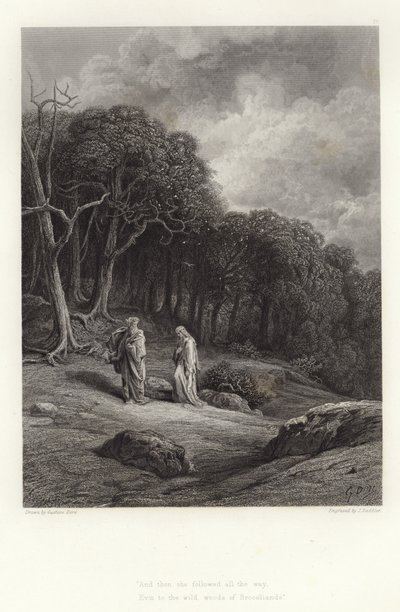 Ilustração para Vivien por Alfred Tennyson de Gustave Dore