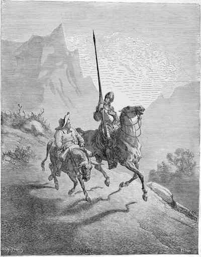 Ilustração do livro Dom Quixote de la Mancha de M. de Cervantes, 1863. de Gustave Dore
