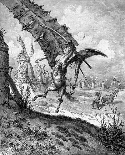 Ilustração do livro Dom Quixote de la Mancha de M. de Cervantes, 1863. de Gustave Dore