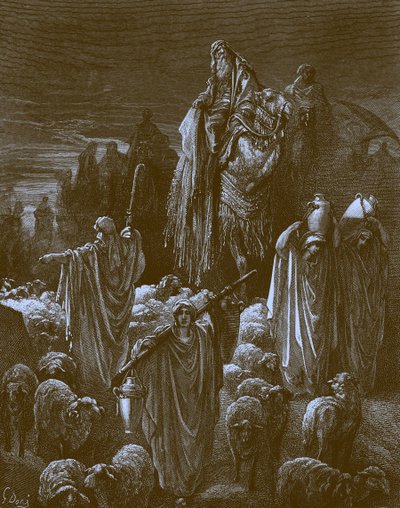 Jacob viajando para o Egito, por Doré - Bíblia de Gustave Dore