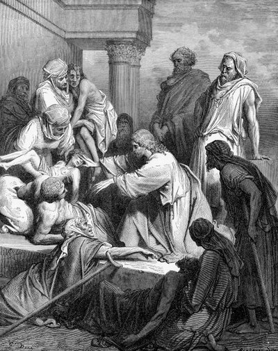 Jesus curando os enfermos de Gustave Dore
