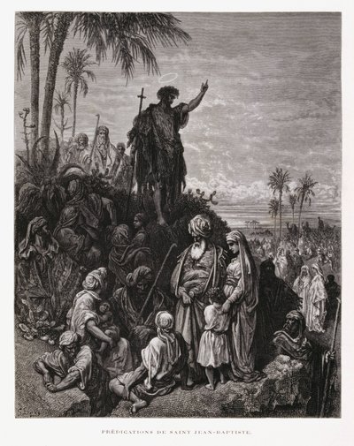 João Batista pregando, Ilustração da Bíblia de Dore de Gustave Dore