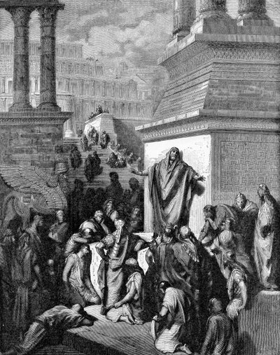 Jonas chama Nínive ao arrependimento de Gustave Dore