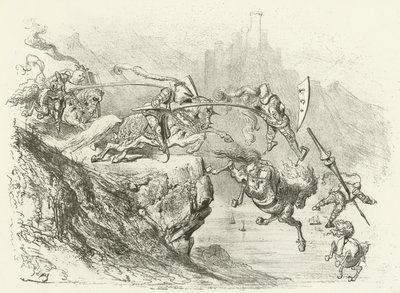 Cavaleiro Errantry no 12o século (gravure) de Gustave Dore