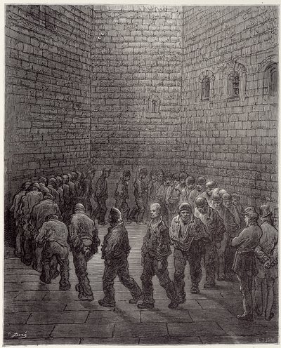 A Promenade dos Prisioneiros - em "London" de Gustave Dore de Gustave Dore