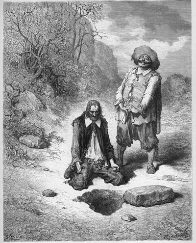 L "avarento que perdeu seu tesouro - O avarento que perdeu seu tesouro - de" Fábulas "de Jean de La Fontaine de Gustave Dore