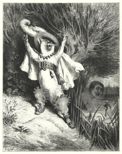 Le Maitre Chat ou le Chat Botte; Puss In Boots (gravura) de Gustave Dore