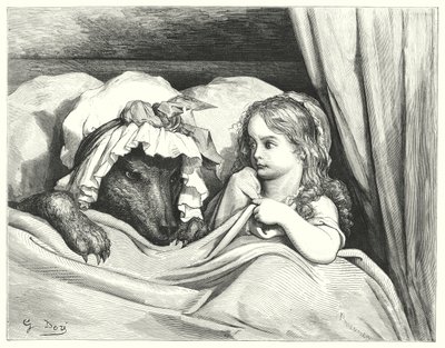 Le Petit Chaperon Rouge; Capuchinho Vermelho (gravura) de Gustave Dore