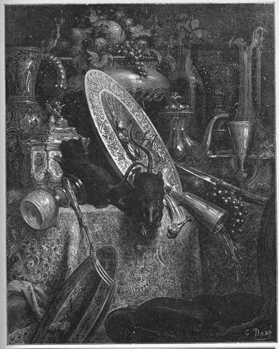 The Town Mouse e Country Mouse - de "Fables", de Jean de La Fontaine de Gustave Dore