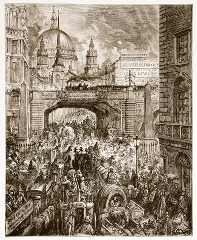 Ludgate Hill, de &39;London, a Pilgrimage&39;, escrito por William Blanchard Jerrold (1826-94) pub. 1872 de Gustave Dore